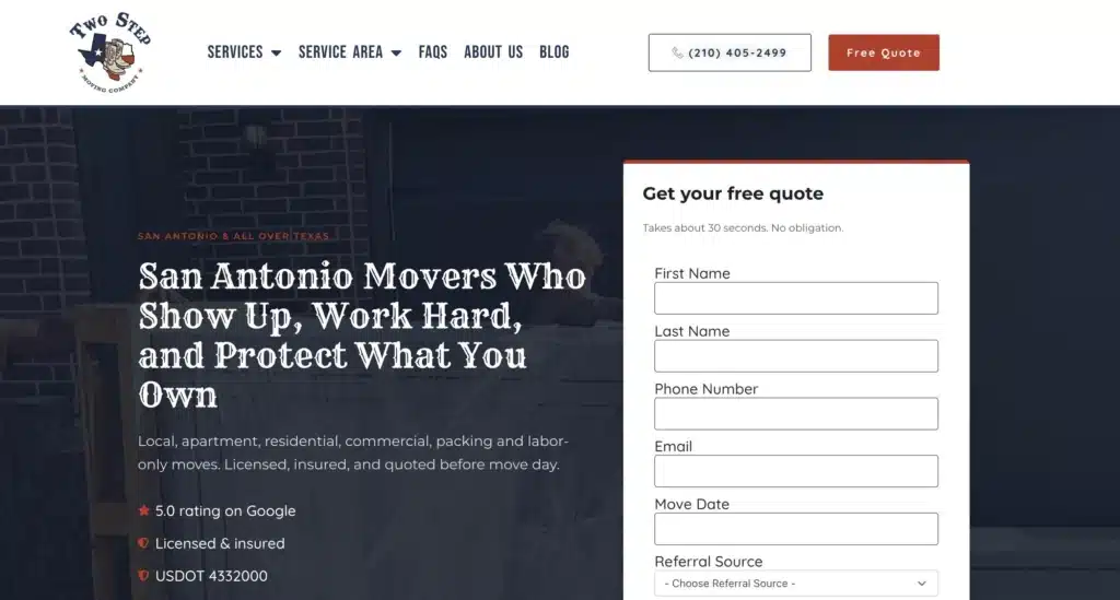 Services 10 Two Step Moving San Antonio movers website